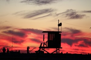 Lifeguard Tower Sunset